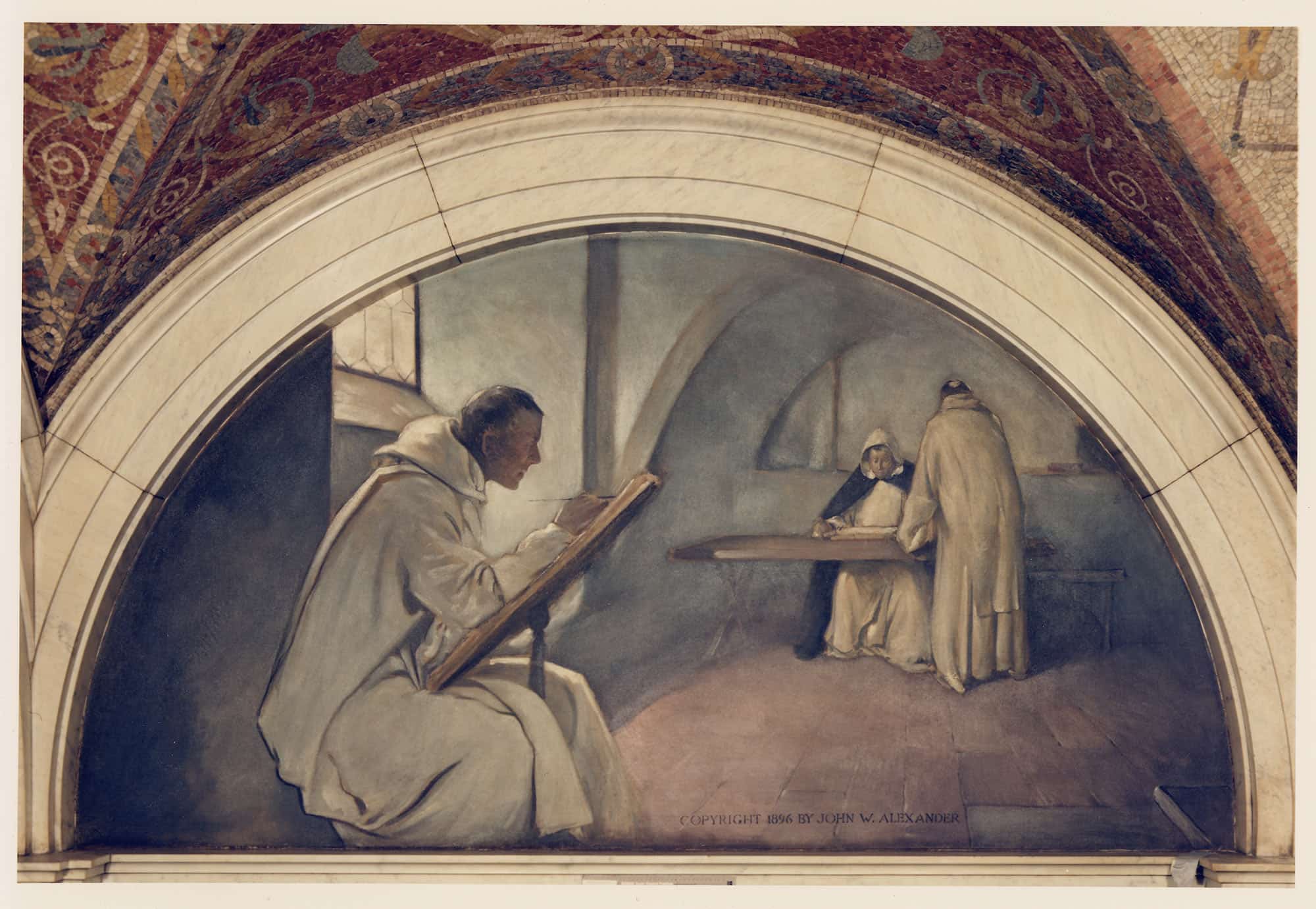 Manuscript Book Mural In Evolution Of The Book Series by John White Alexander