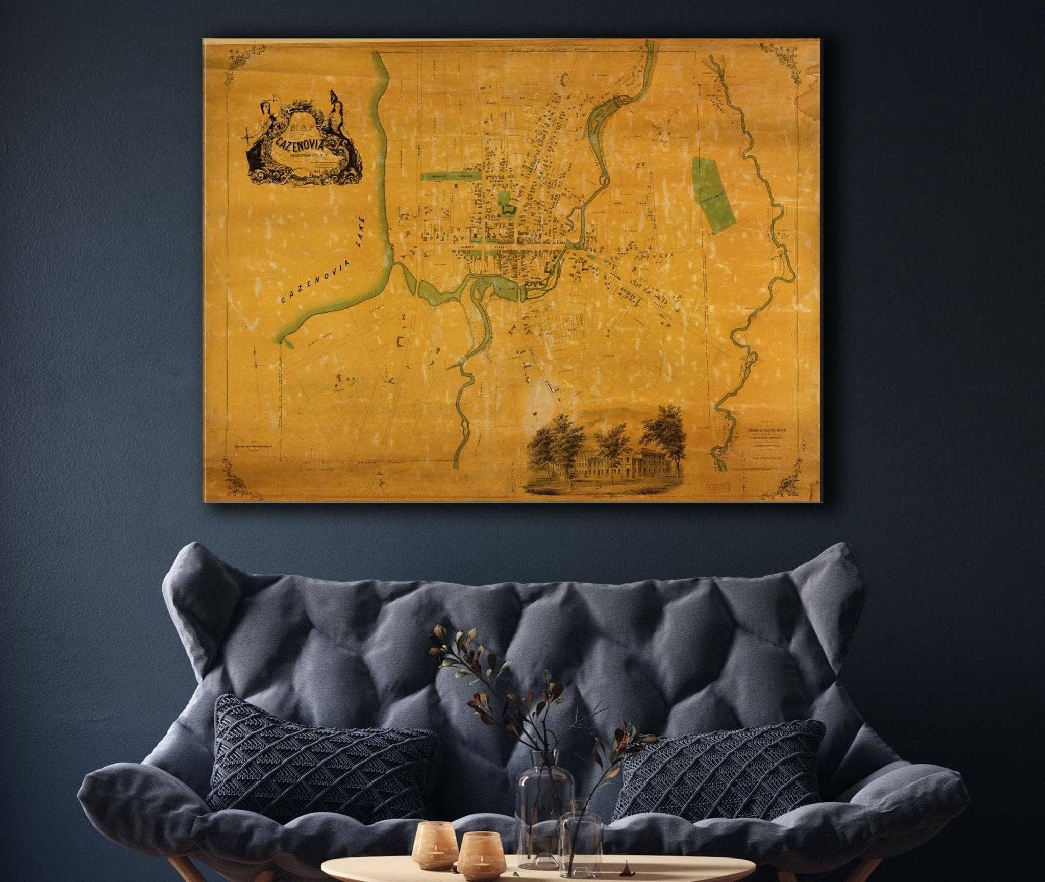 Map Of Cazenovia Madison Co Ny State of New York