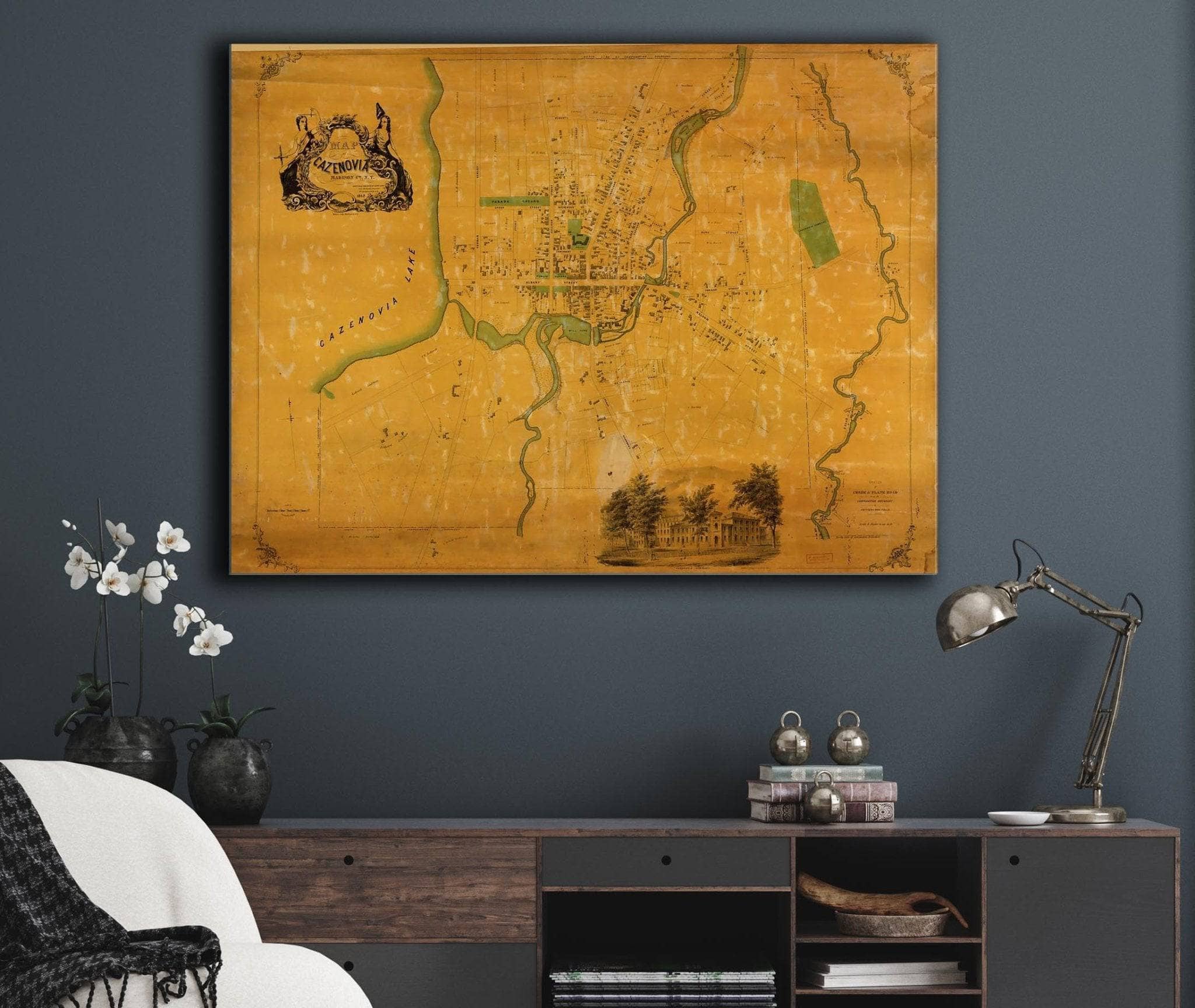 Map Of Cazenovia Madison Co Ny State of New York