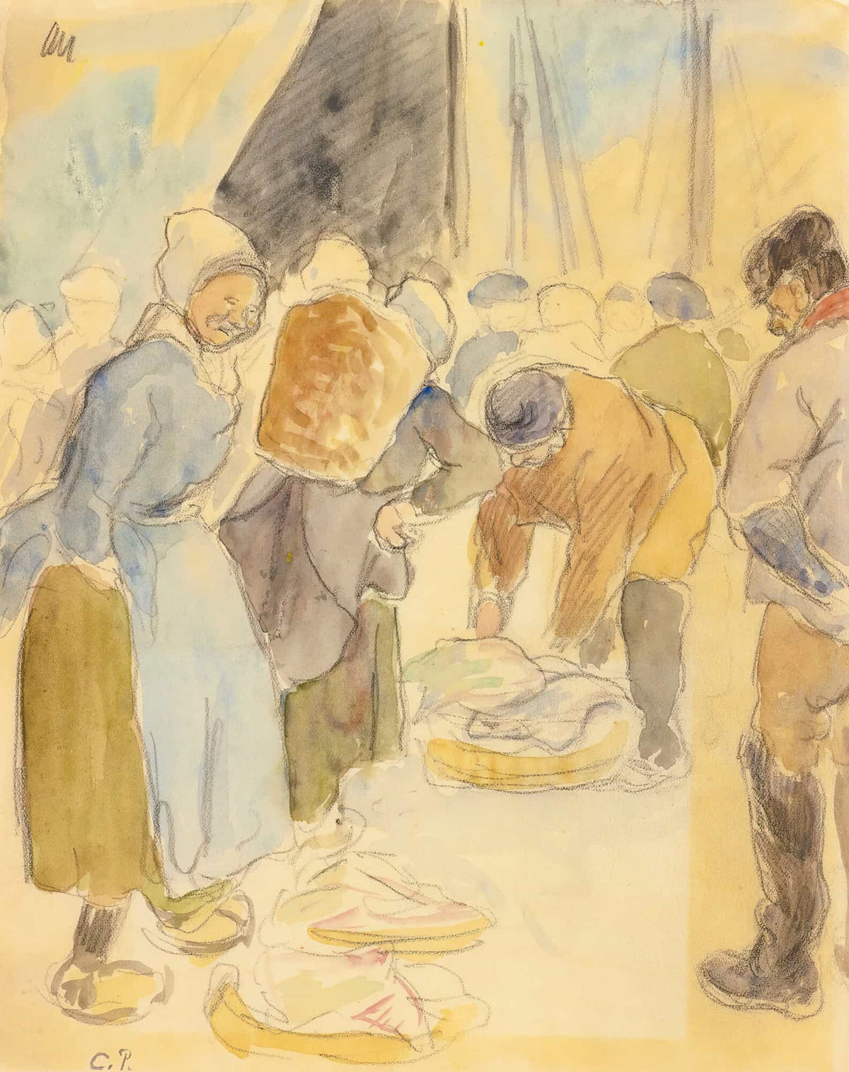 Marche Aux Poissons Dieppe by Camille Pissarro