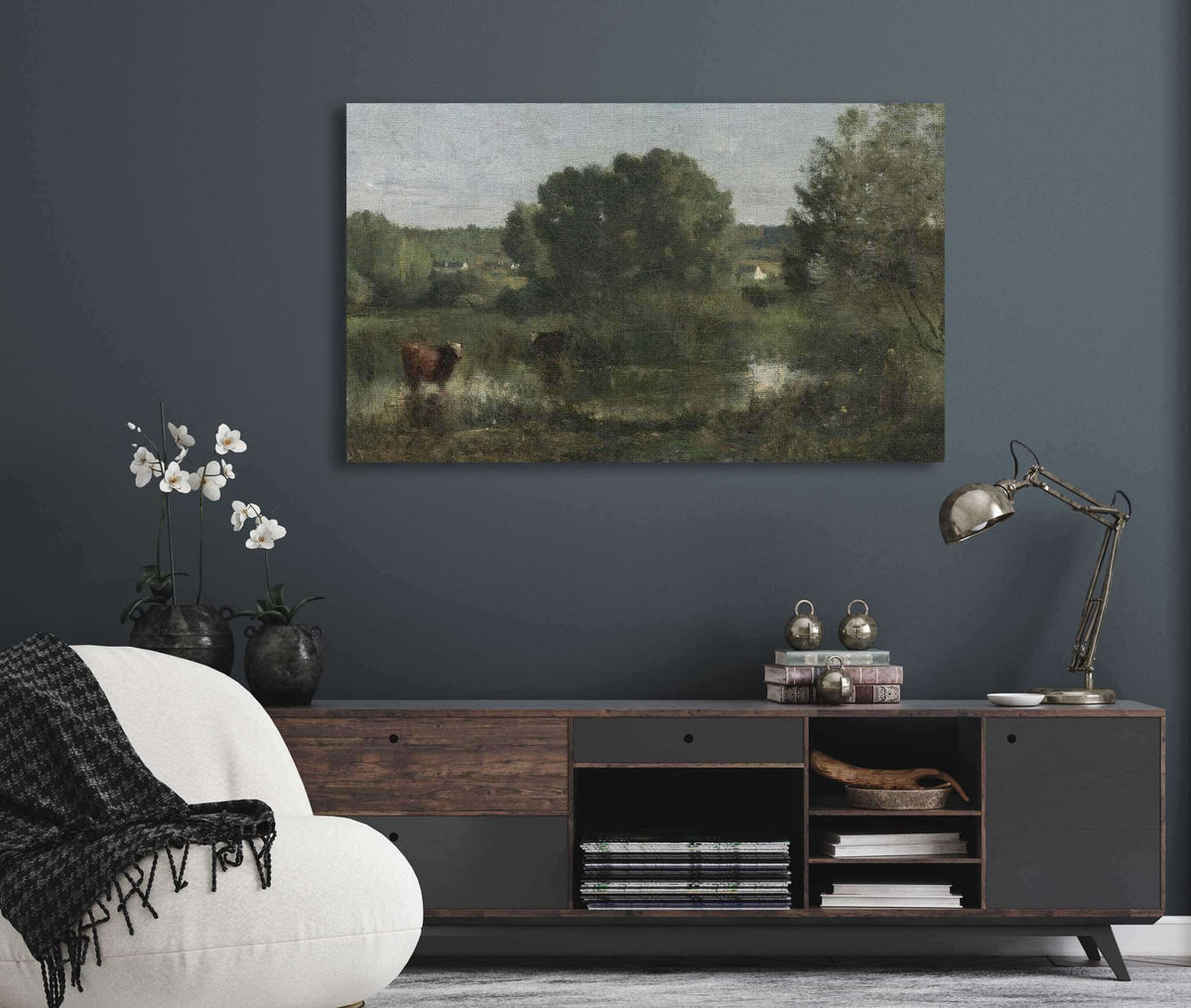 Marcoussis La Mare Aux Vaches by Jean Baptiste Camille Corot