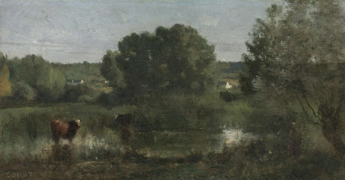 Marcoussis La Mare Aux Vaches by Jean Baptiste Camille Corot