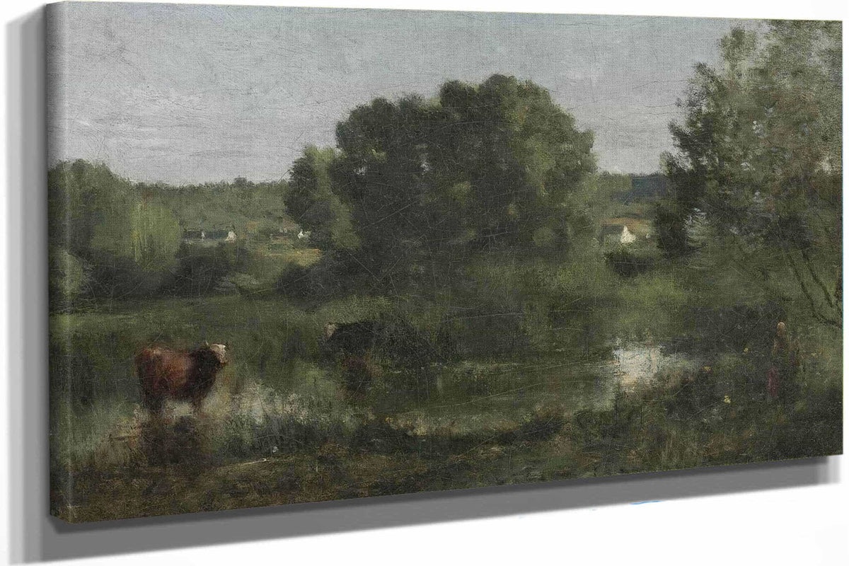 Marcoussis La Mare Aux Vaches by Jean Baptiste Camille Corot