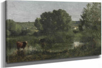 Marcoussis La Mare Aux Vaches by Jean Baptiste Camille Corot