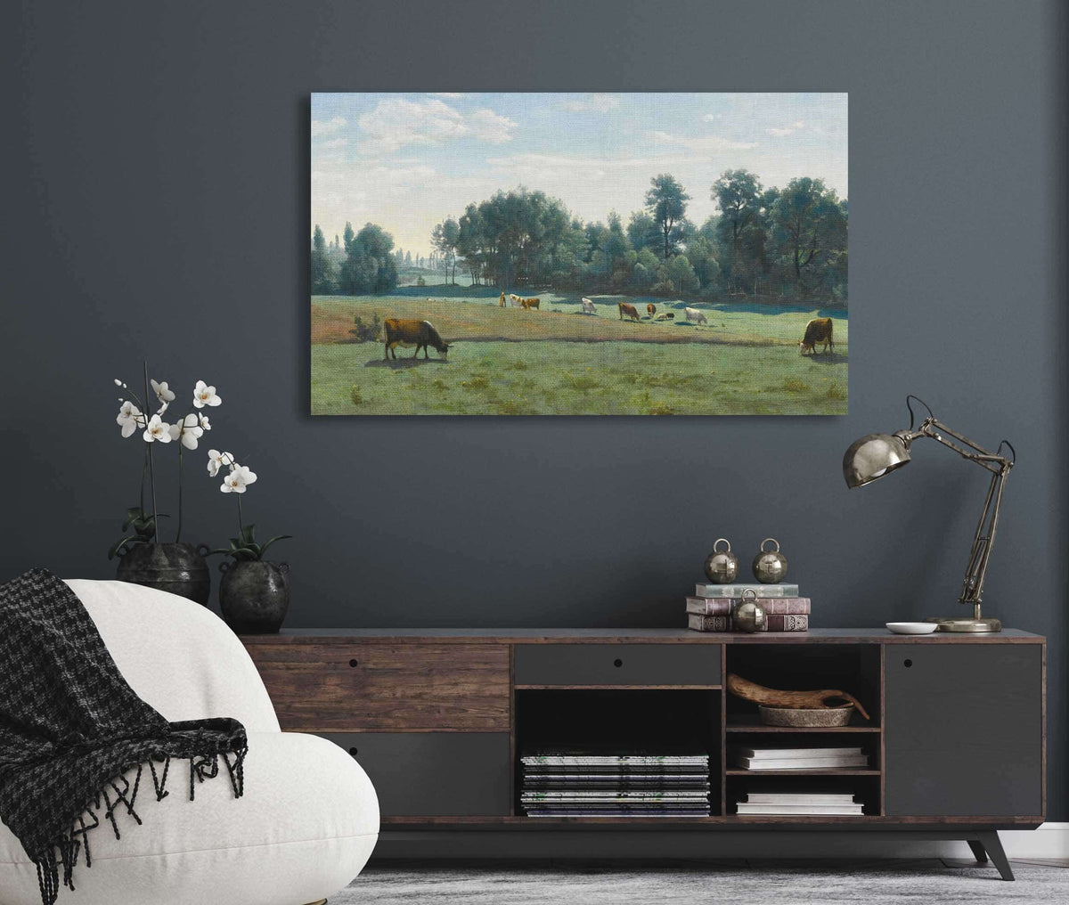 Marcoussis Les Vaches Au Paturage by Jean Baptiste Camille Corot