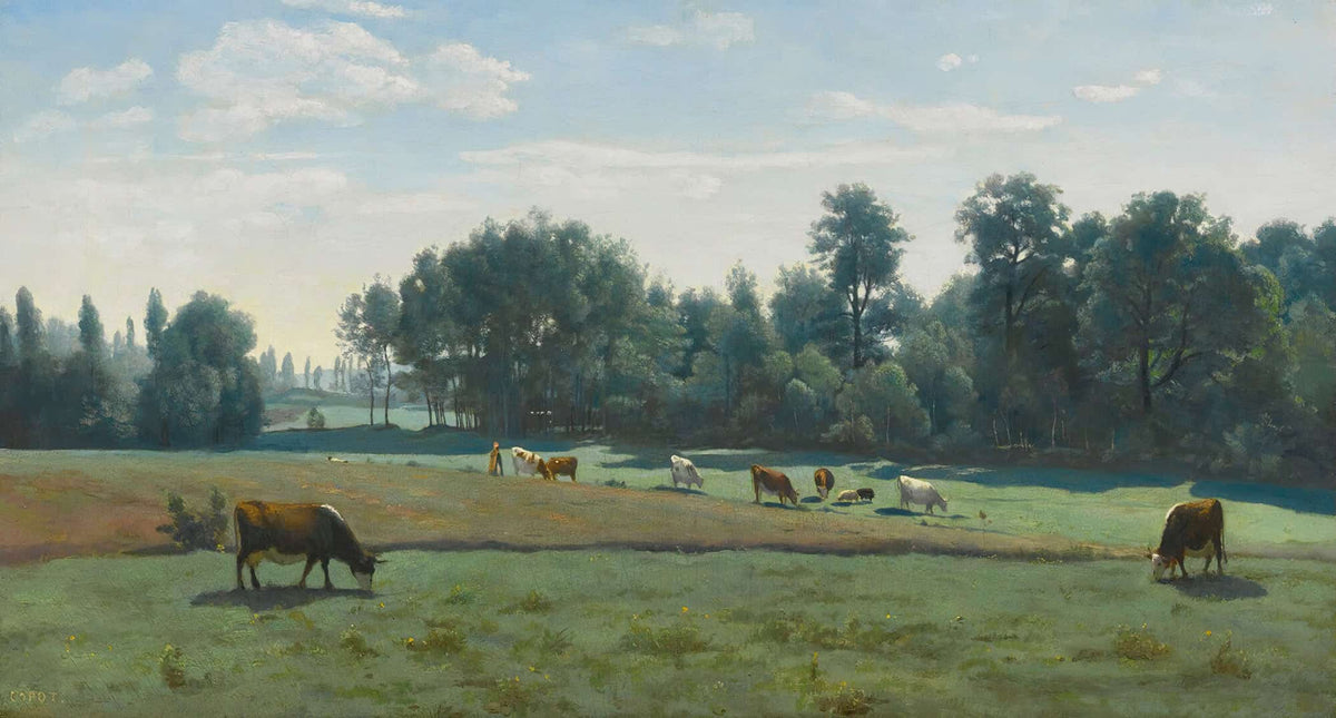 Marcoussis Les Vaches Au Paturage by Jean Baptiste Camille Corot