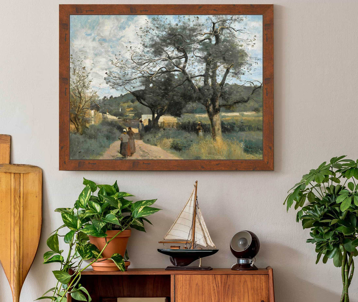 Marcoussis Route A Travers Les Champs by Jean Baptiste Camille Corot