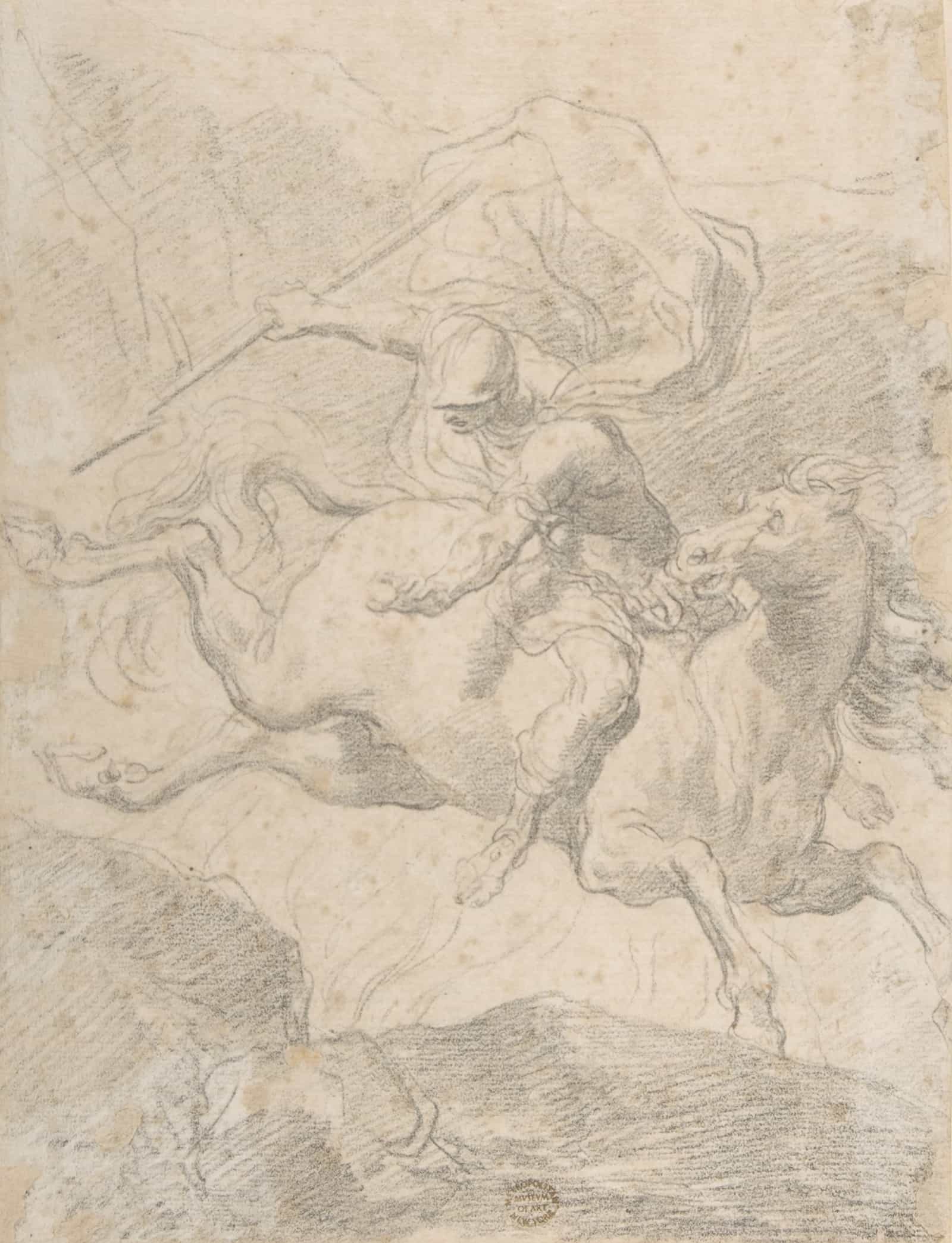 Marcus Curtius Leaping Into The Chasm   by Gaetano Gandolfi