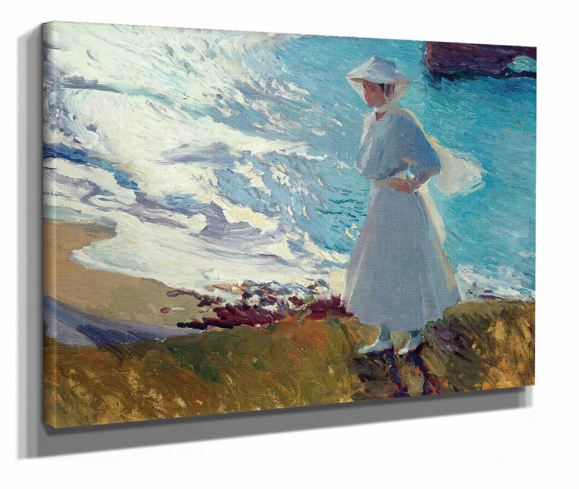 Maria On The Beach At Biarritz Or Contre Jour by Joaquin Sorolla