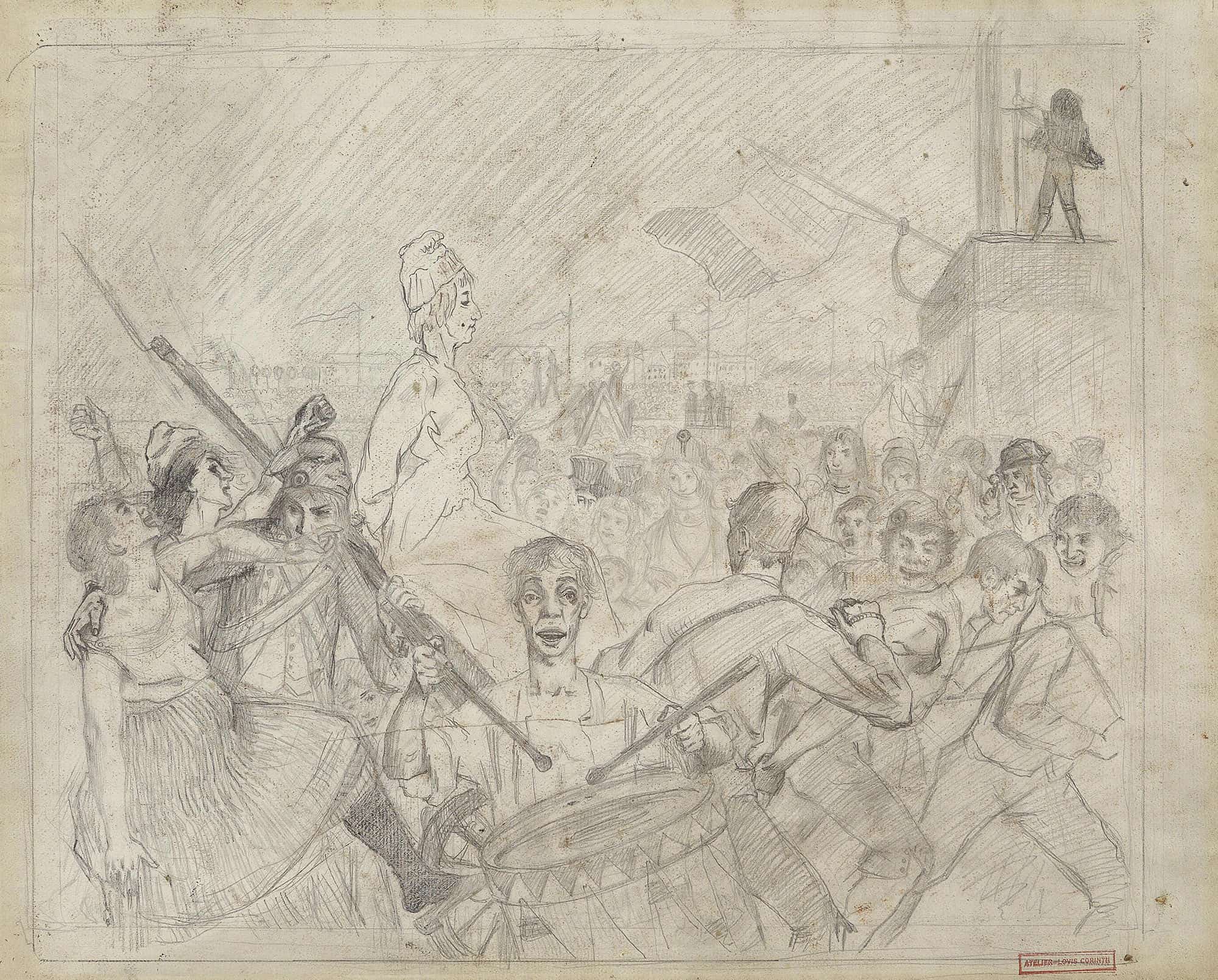 Marie Antoinette Vorzeichnung by Lovis Corinth