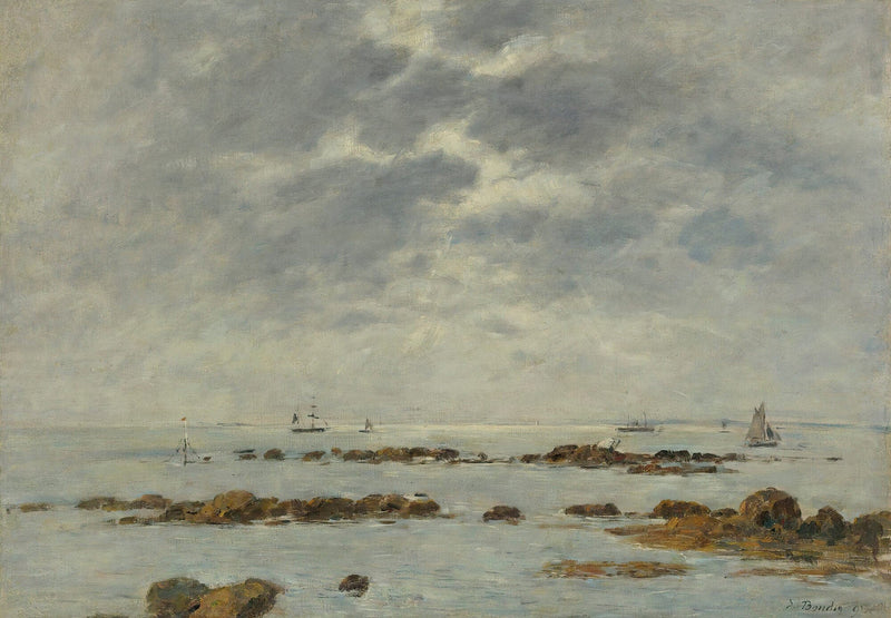 Marine A St Vaast La Hougue Manche by Eugene Boudin