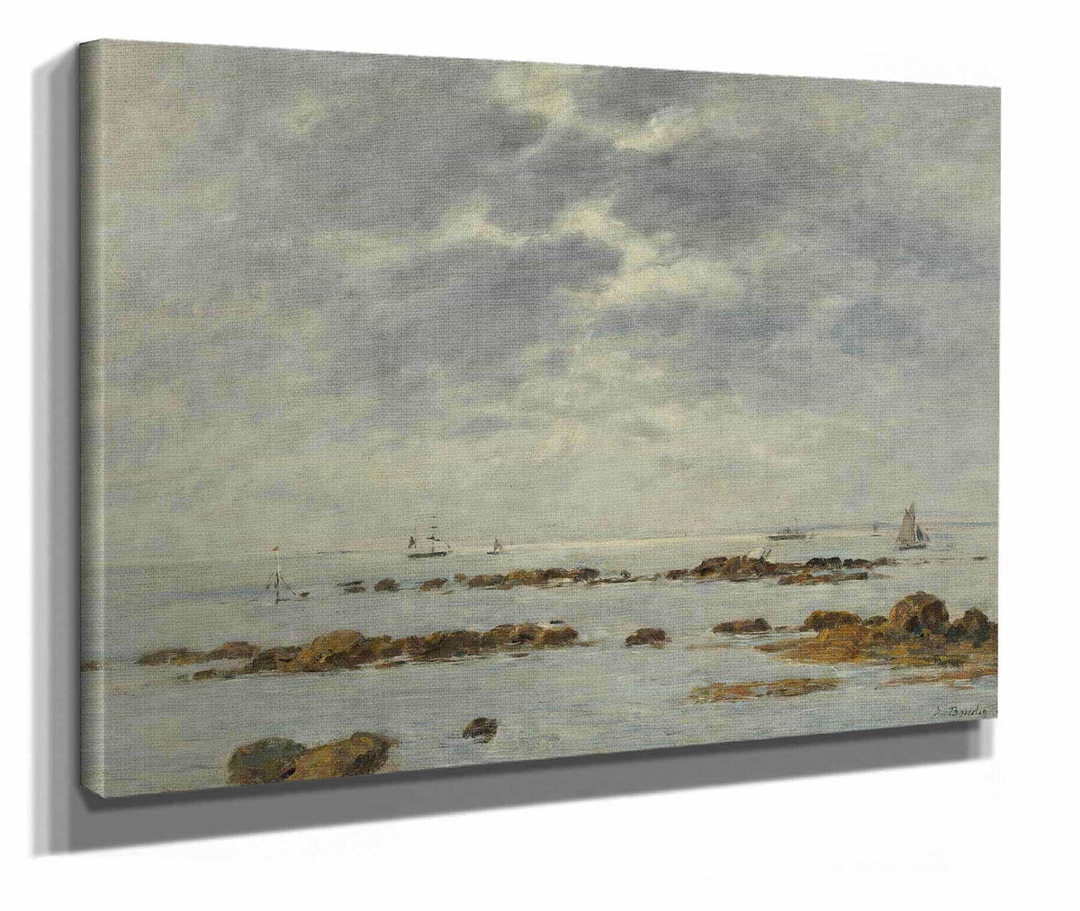 Marine A St Vaast La Hougue Manche by Eugene Boudin