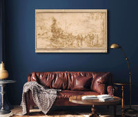 Marine Landscape With Figures   by Salvator Rosa