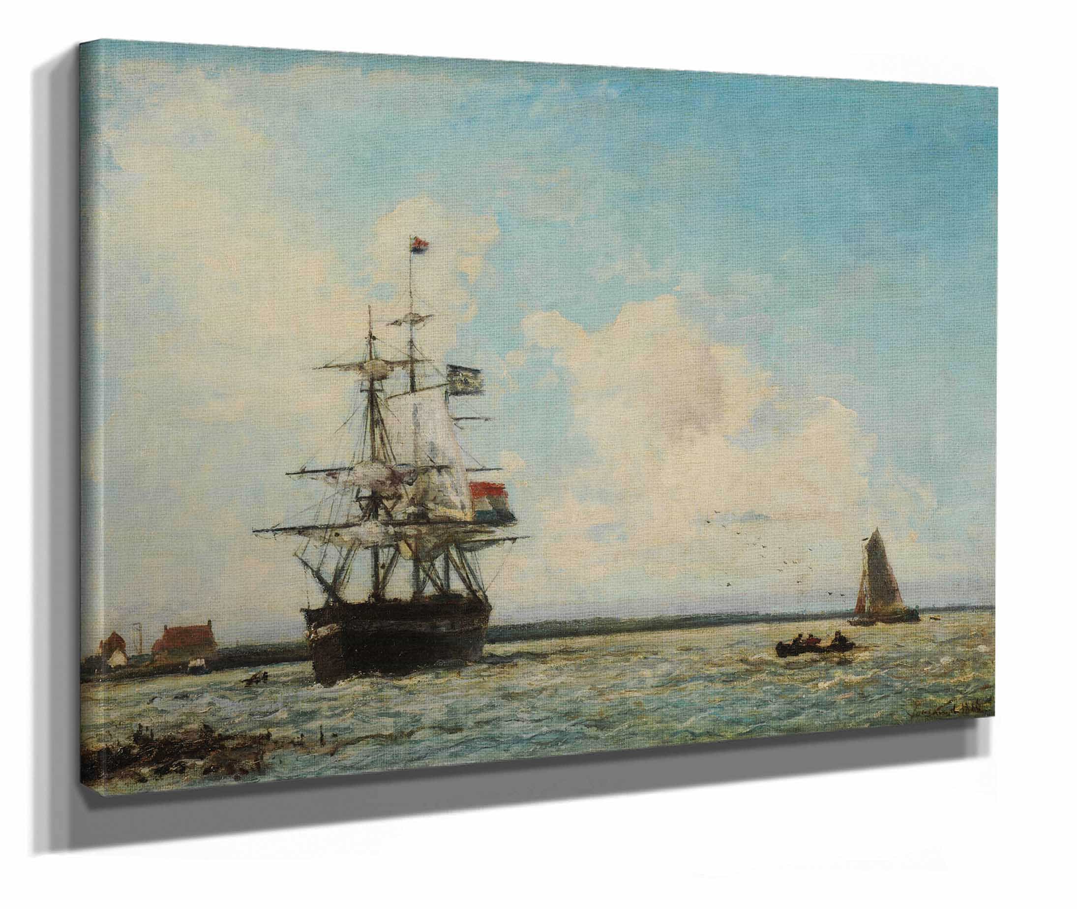 Marine Le Grand Canal De Dordrecht by Johan Barthold Jongkind