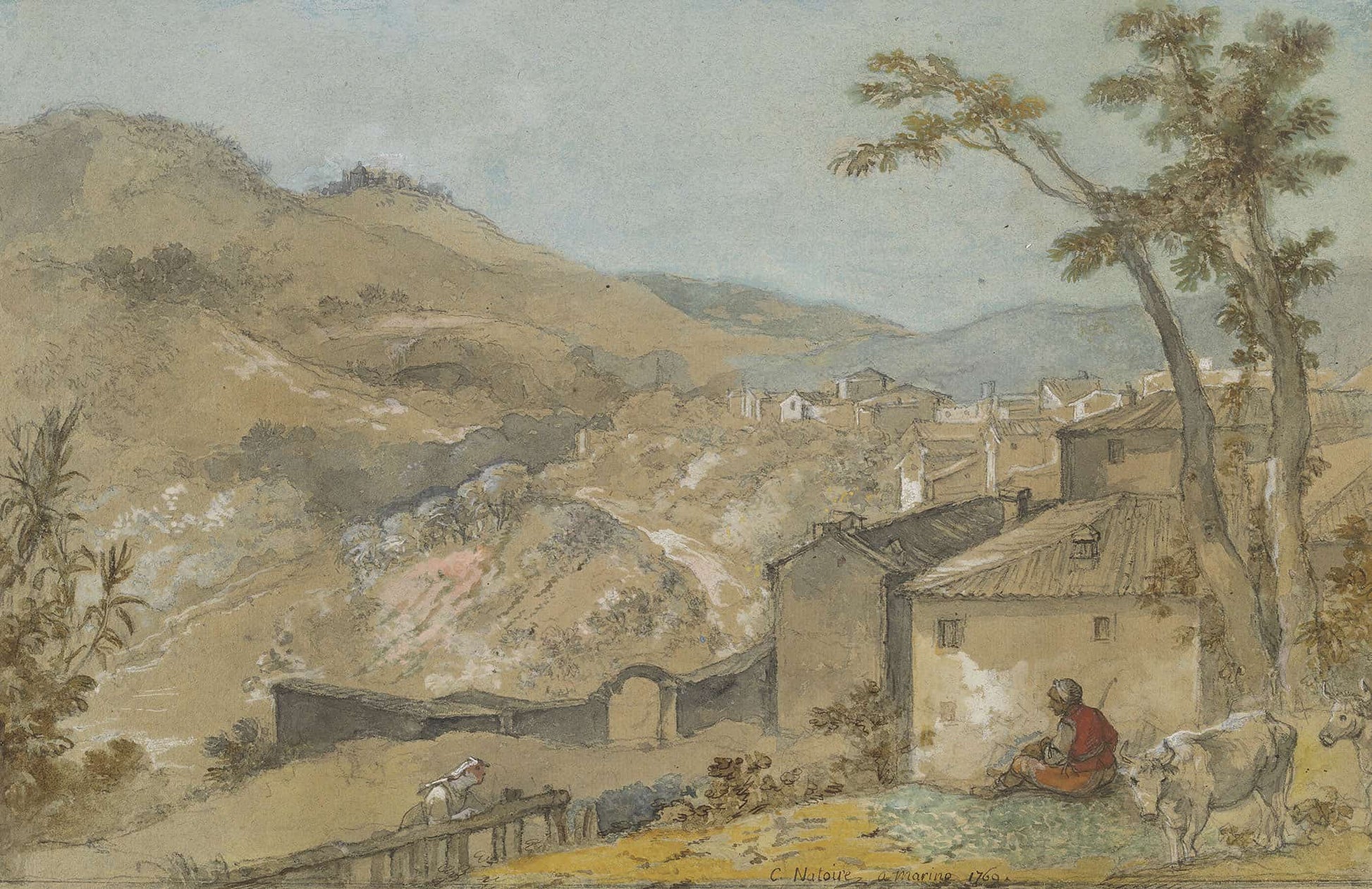 Marino And The Alban Hills by Charles Joseph Natoire