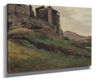 Marino Grandes Fabriques Au Sommet De Rochers by Jean Baptiste Camille Corot