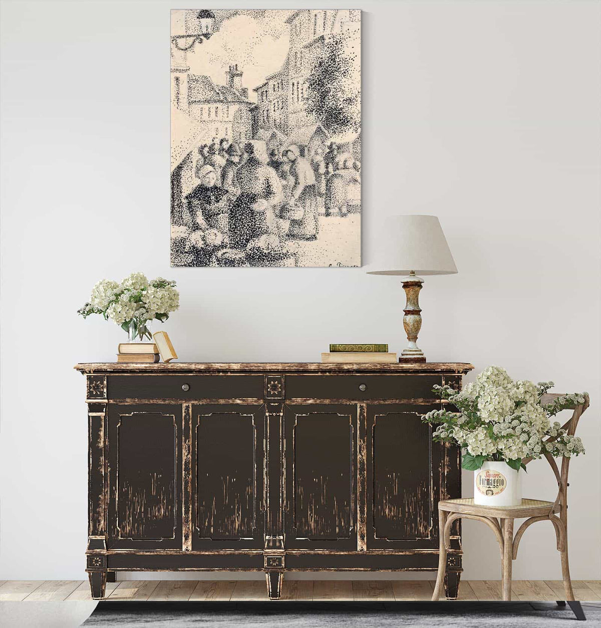 Marketplace In Pontoise by Camille Pissarro