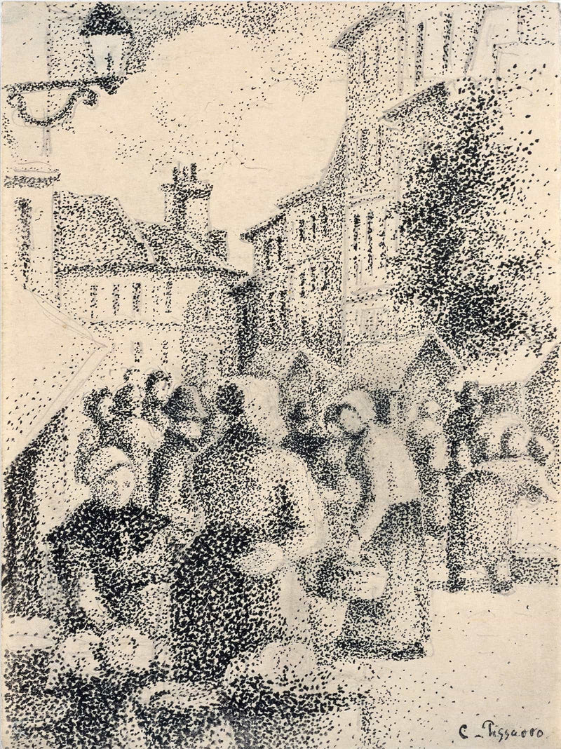 Marketplace In Pontoise by Camille Pissarro