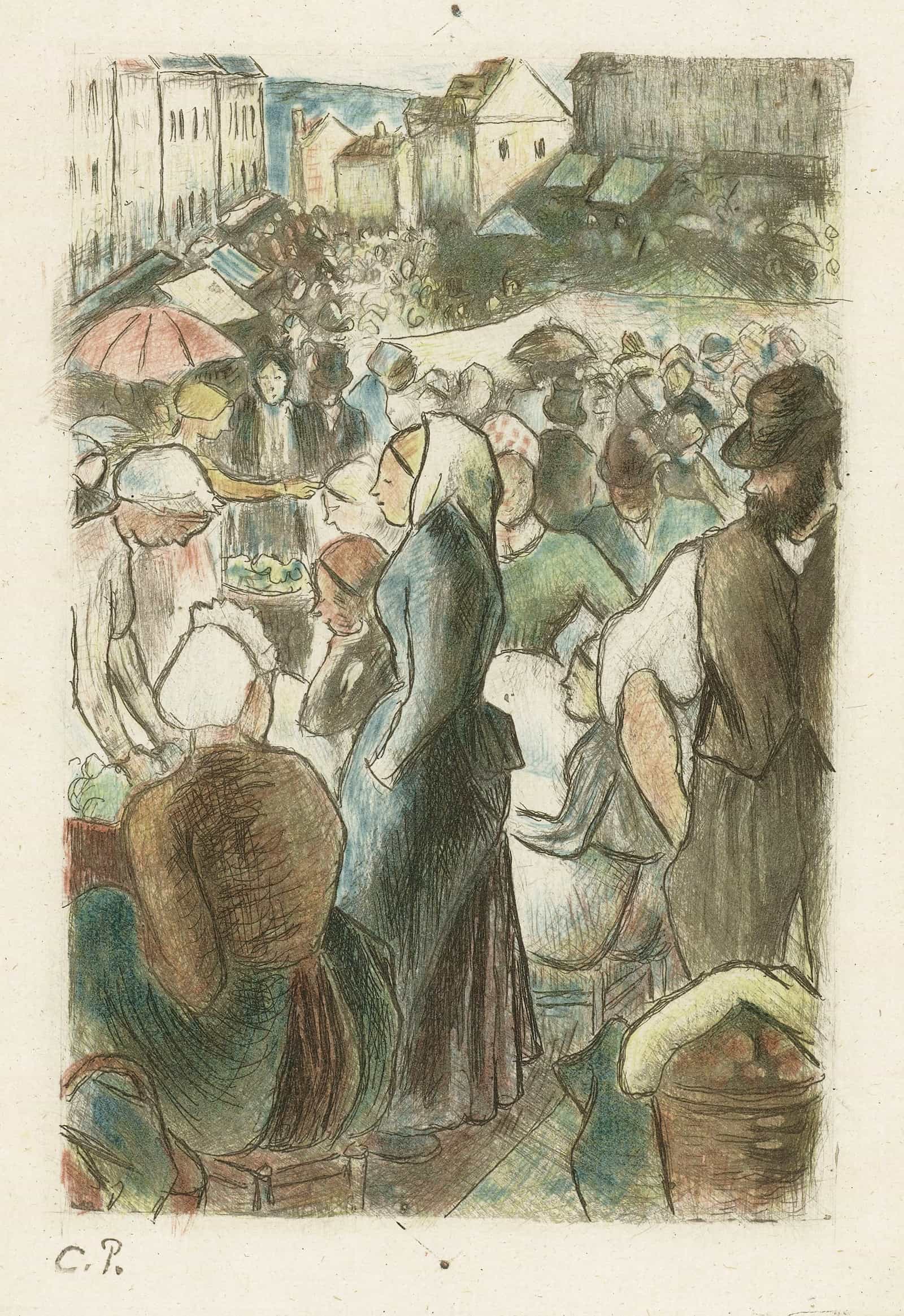 Markt In Gisors by Camille Pissarro