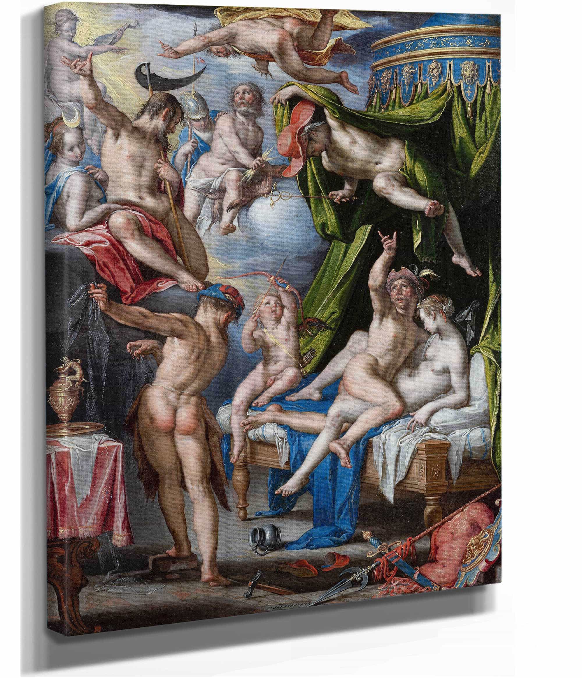 Mars And Venus Surprised By Vulcan by Joachim Wtewael