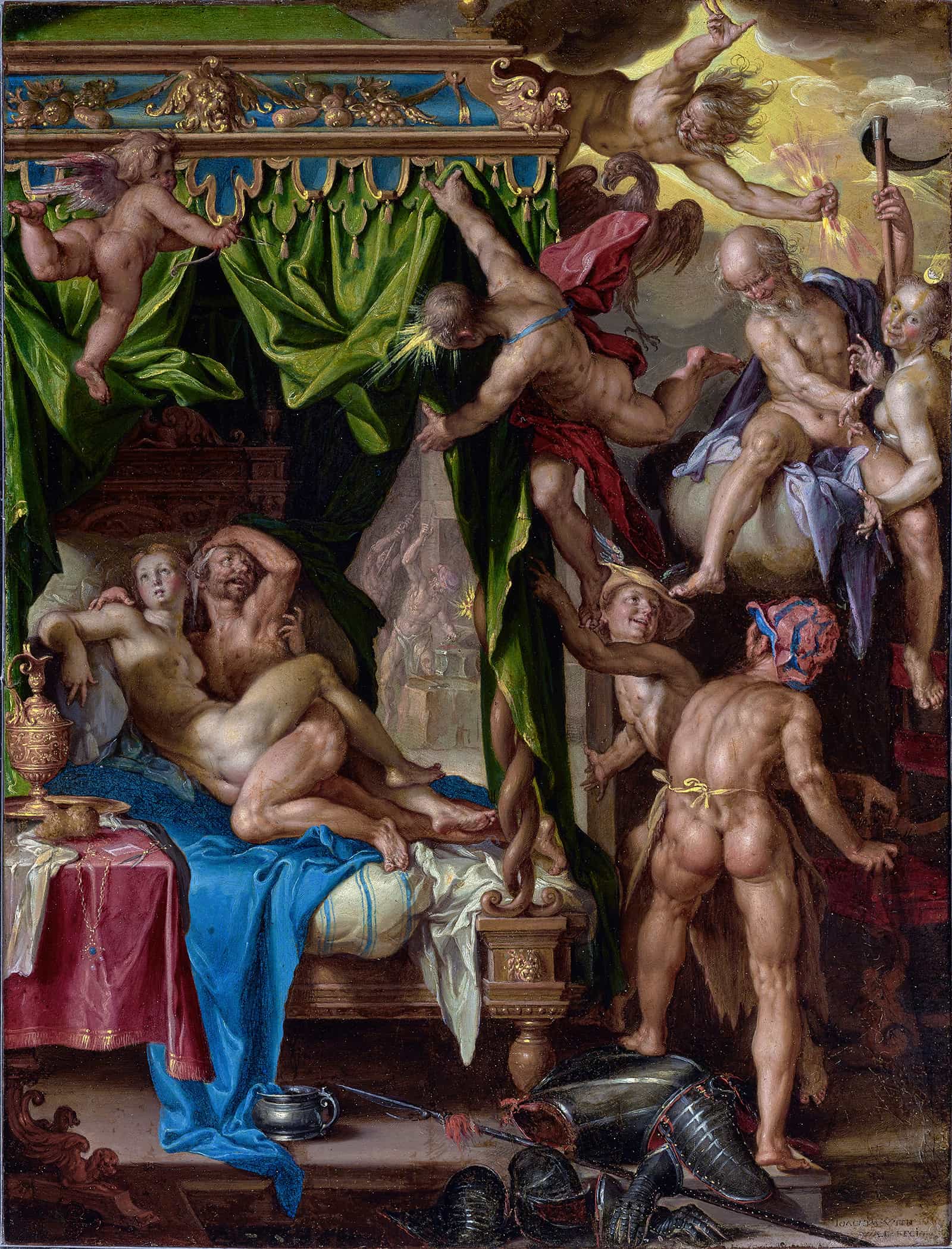 Mars And Venus Surprised By Vulcan by Joachim Wtewael