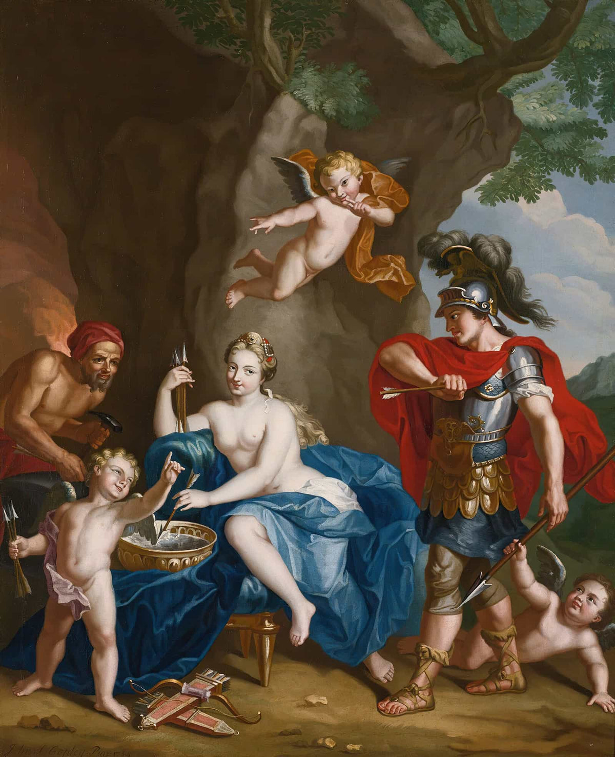 Mars Venus And Vulcan The Forge Of Vulcan by John Singleton Copley
