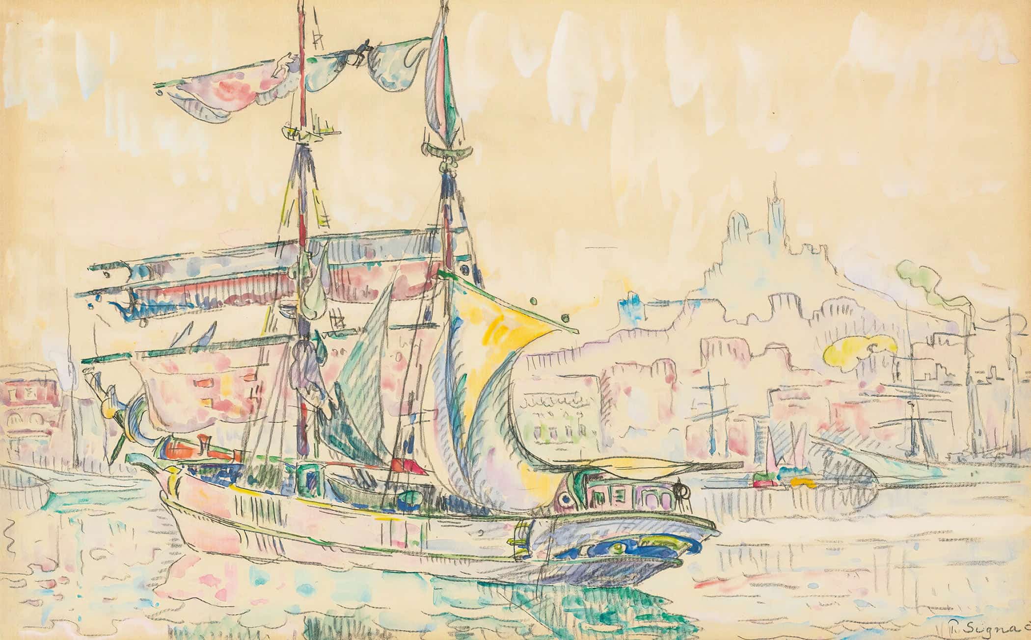 Marseille Voilier by Paul Signac
