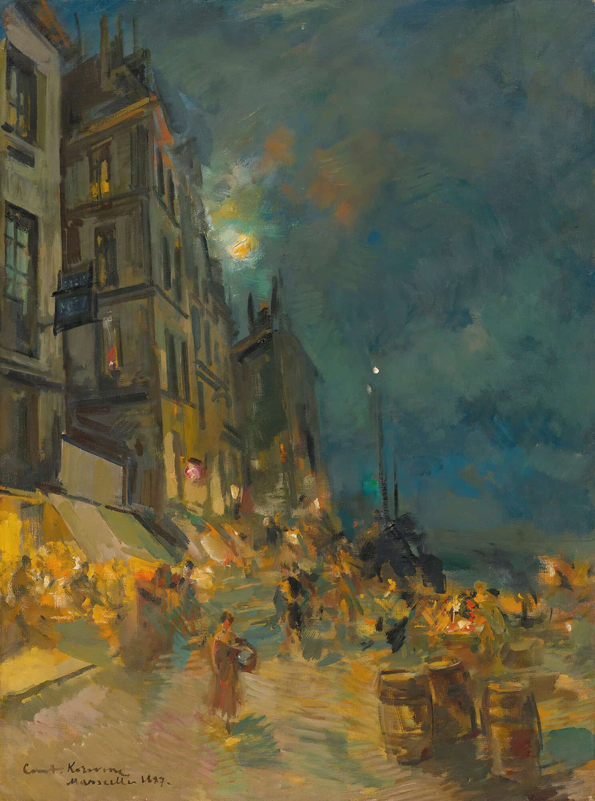 Marseilles Quay By Night by Konstantin Alexeevich Korovin