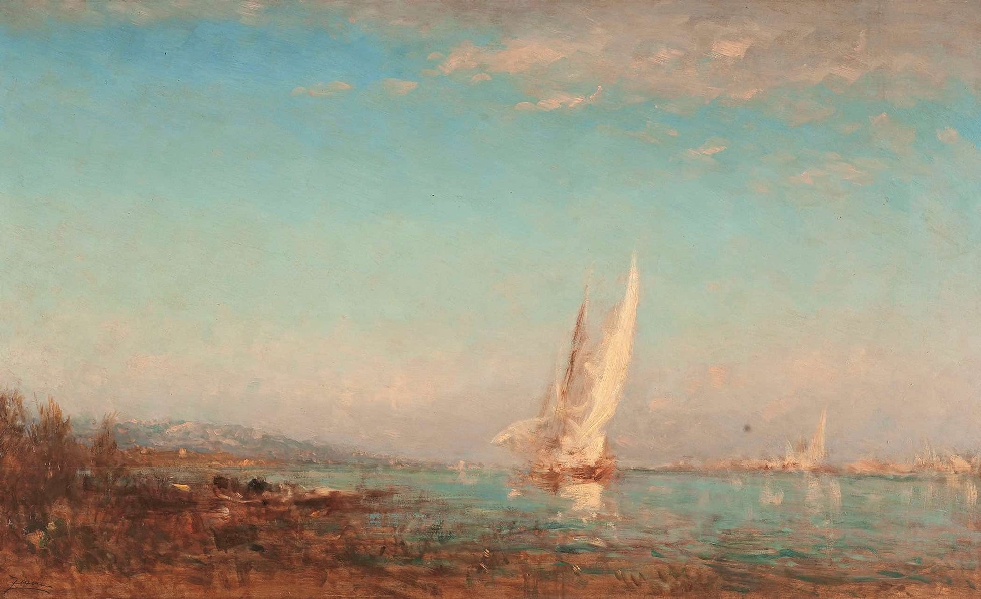 Martigues La Voile Blanche by Felix Ziem