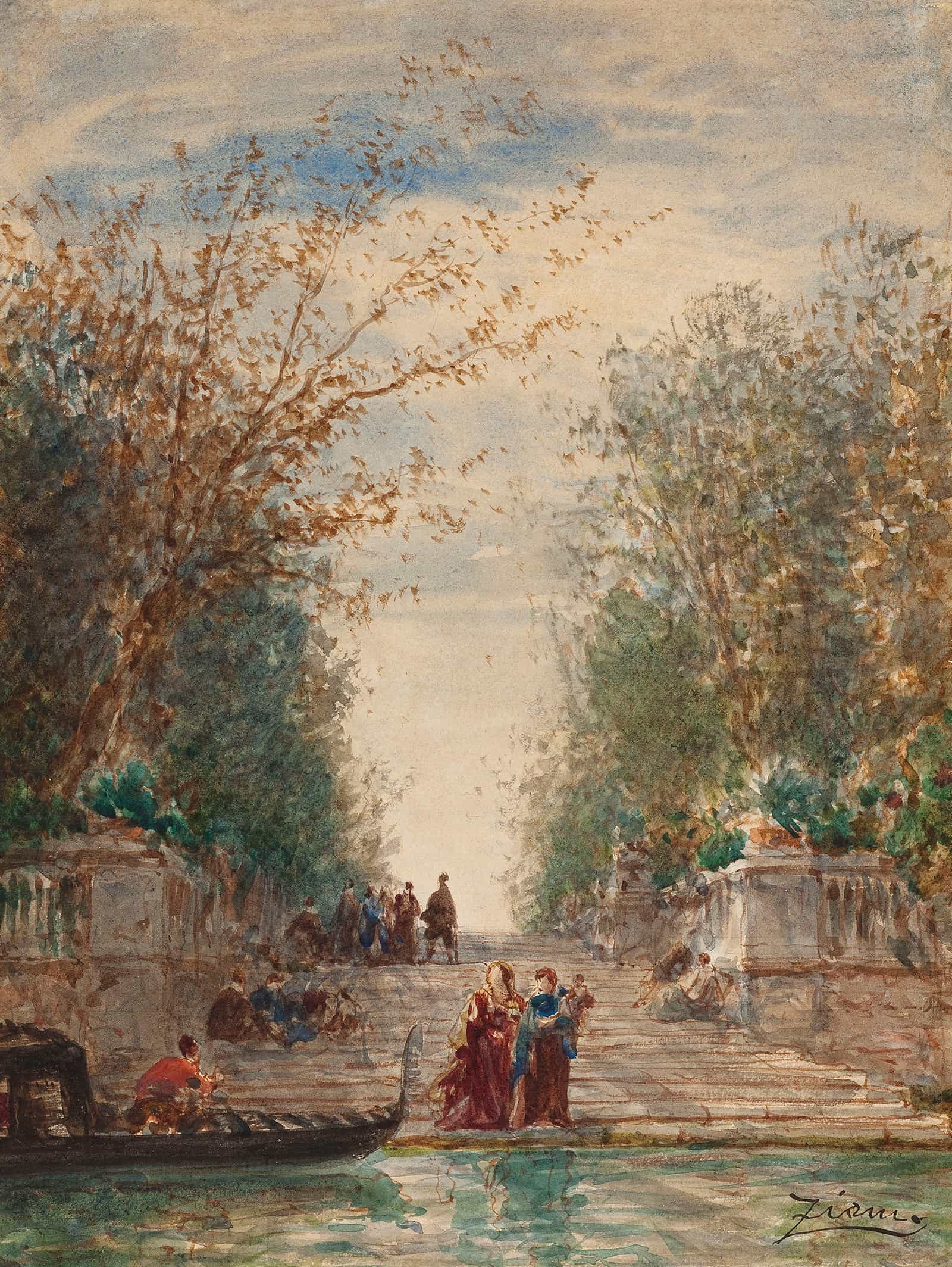 Martigues Venise Lentree Du Jardin Francais by Felix Ziem