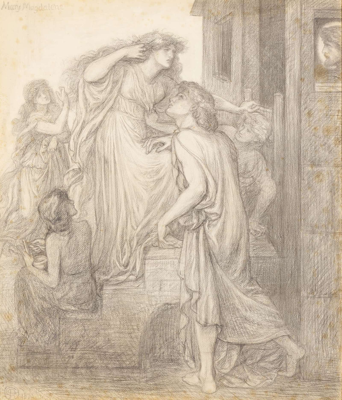 Mary Magdalene At The Door Of Simon The Pharisee Compositional Study by Dante Gabriel Rossetti