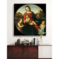 Mary With The Child John The Baptist And A Holy Boy Madonna Terrranuova by Raphael