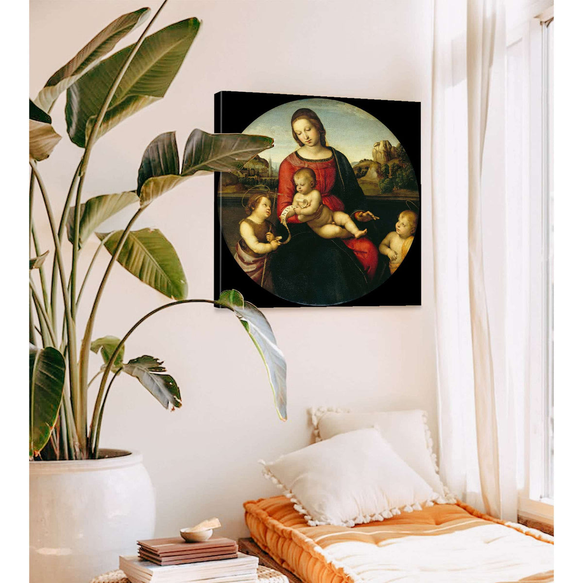 Mary With The Child John The Baptist And A Holy Boy Madonna Terrranuova by Raphael