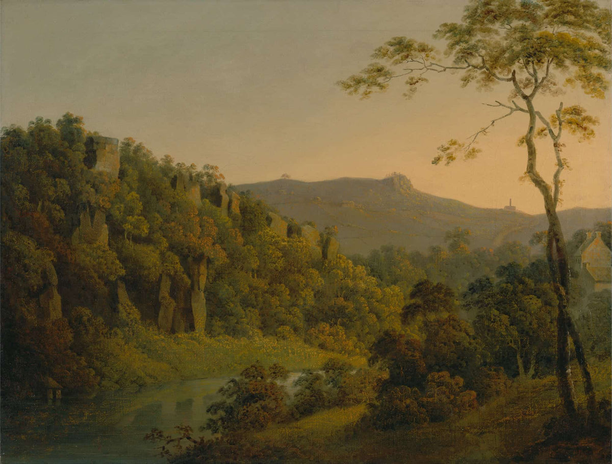 Matlock Dale Looking Toward Black Rock Escarpment by Joseph Wright Of Derby