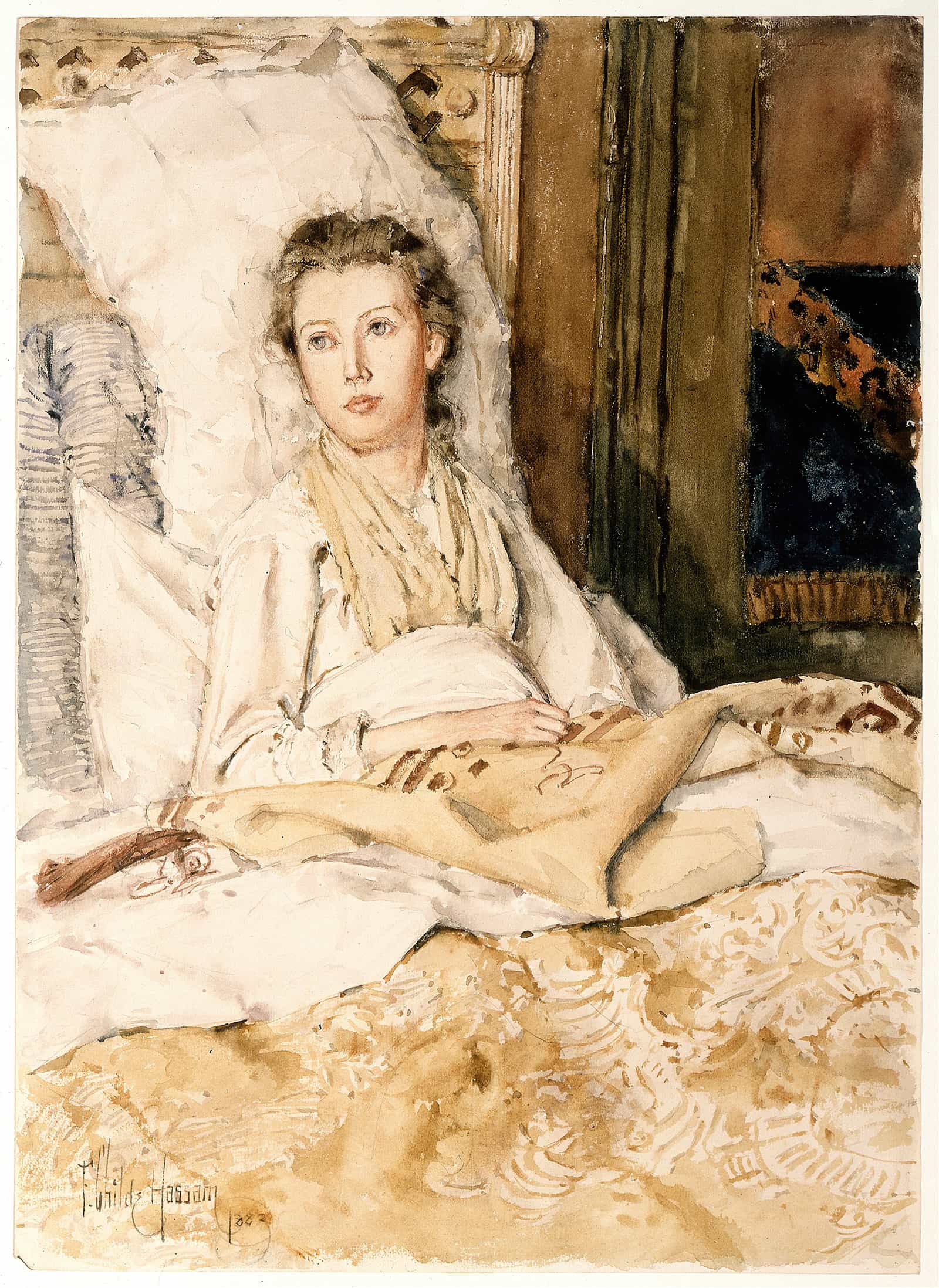Maud Sewing by Childe Hassam