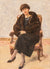 Portrait Of Lola Leder In Fur Coat Sitting by Max Liebermann