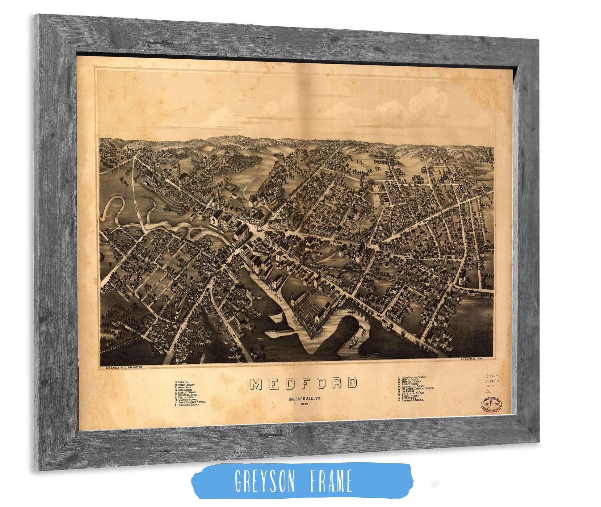 Medford Massachusetts  1880 State of Massachusetts