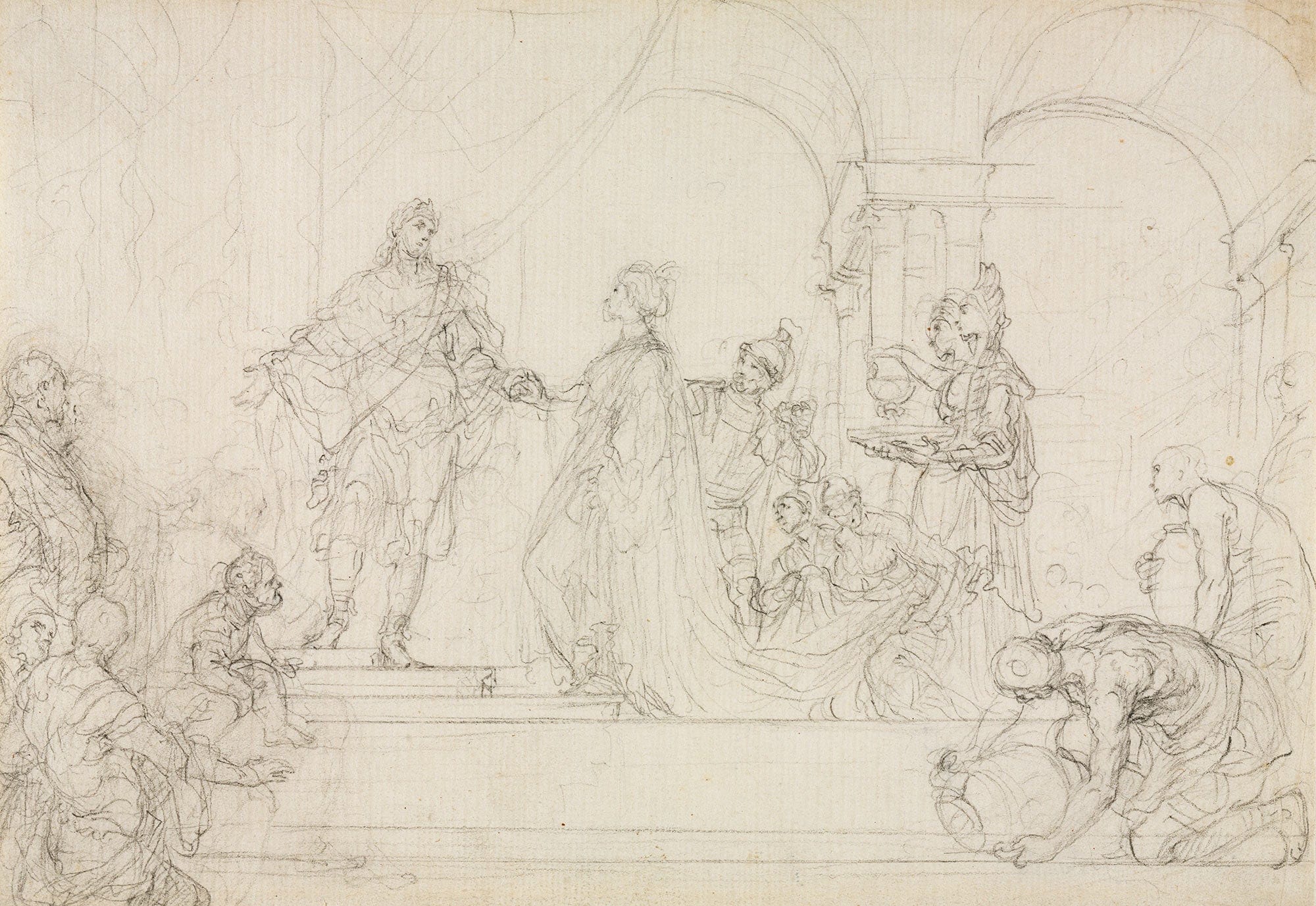 Meeting Of Solomon And Queen Of Sheba by Francesco Solimena