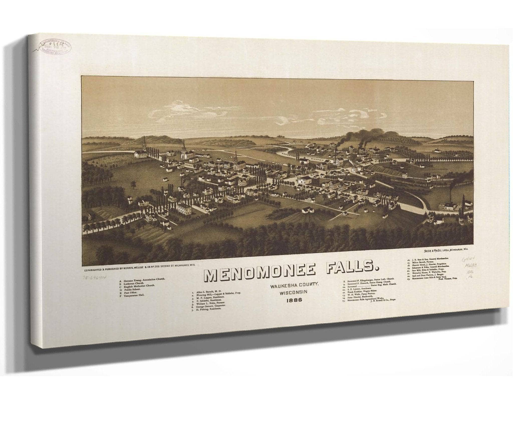 Menomonee Falls Waukesha County Wisconsin 1886  State Of Wisconsin