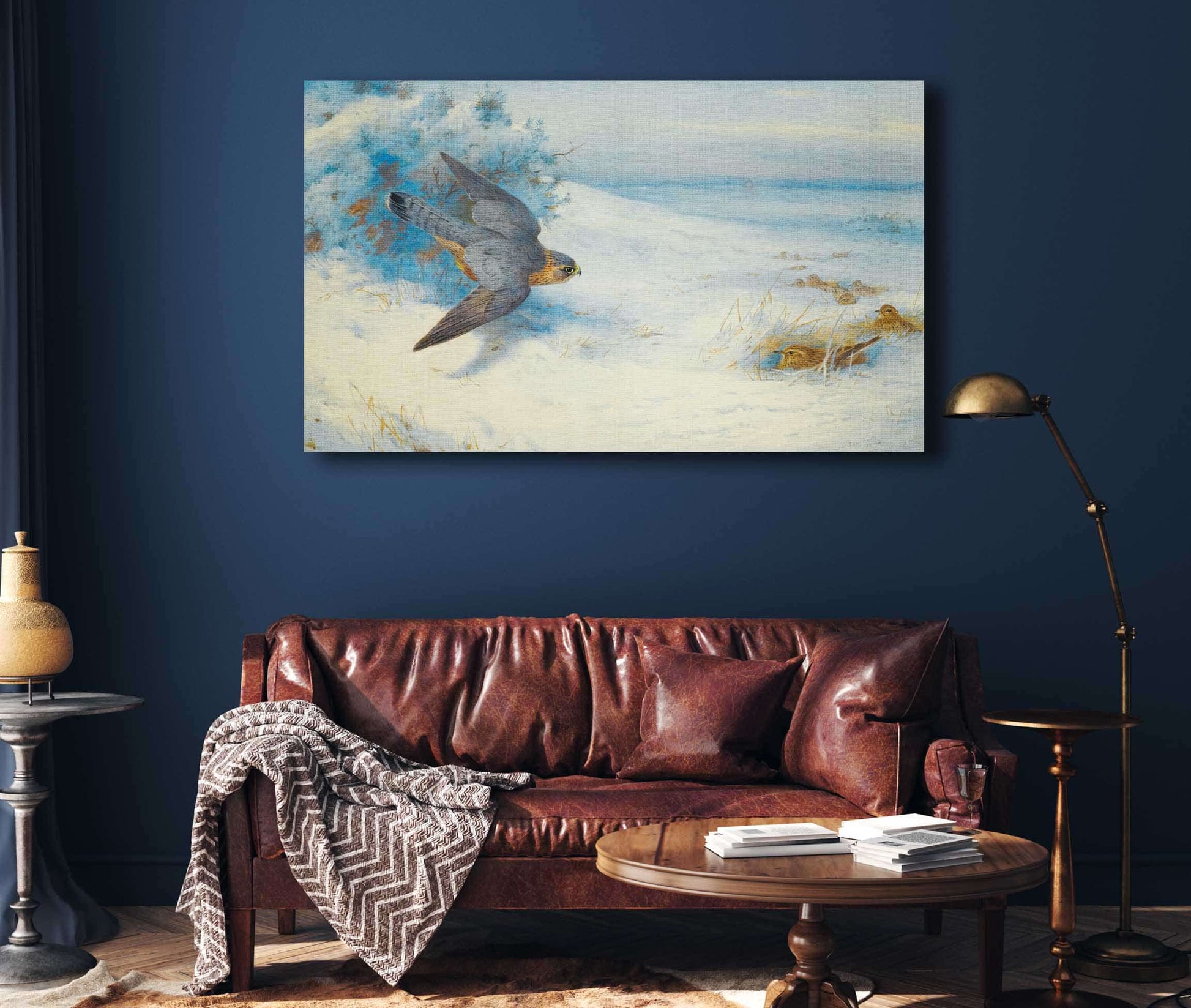 Merlin And Larks by Archibald Thorburn