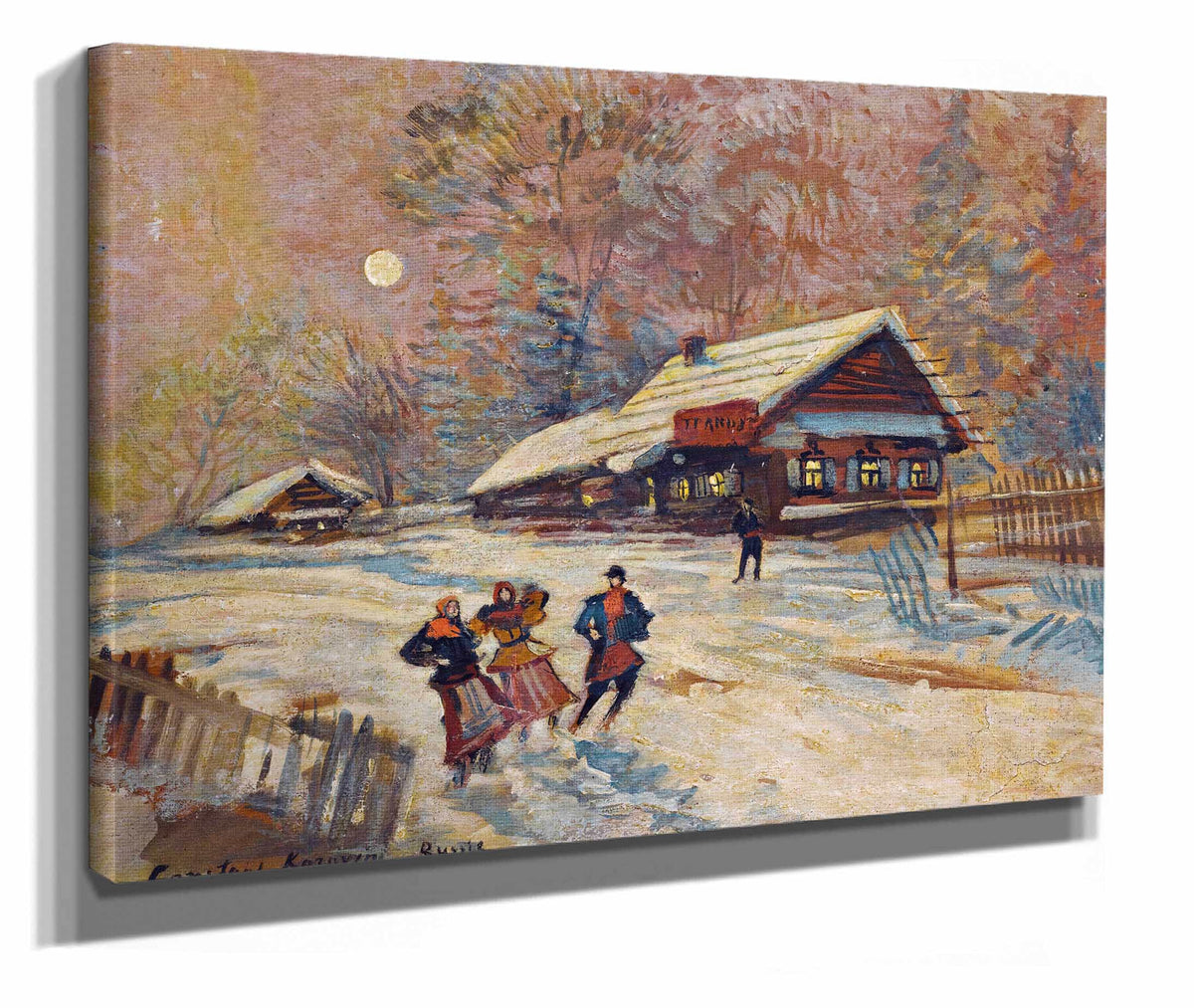 Merrymakers Outside The Tavern by Konstantin Alexeevich Korovin