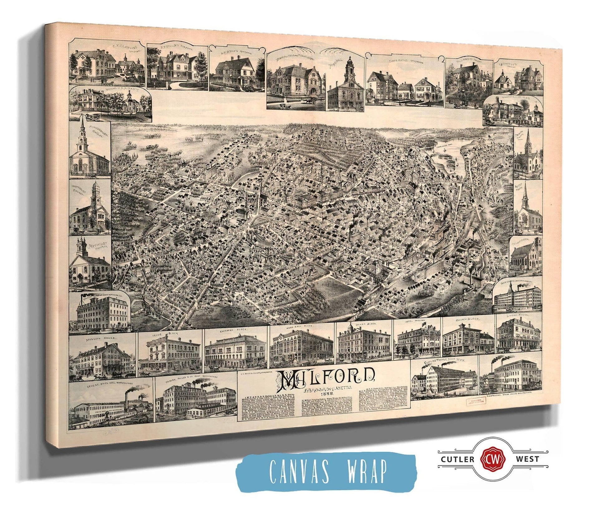 Milford Massachusetts 1888 State of Massachusetts