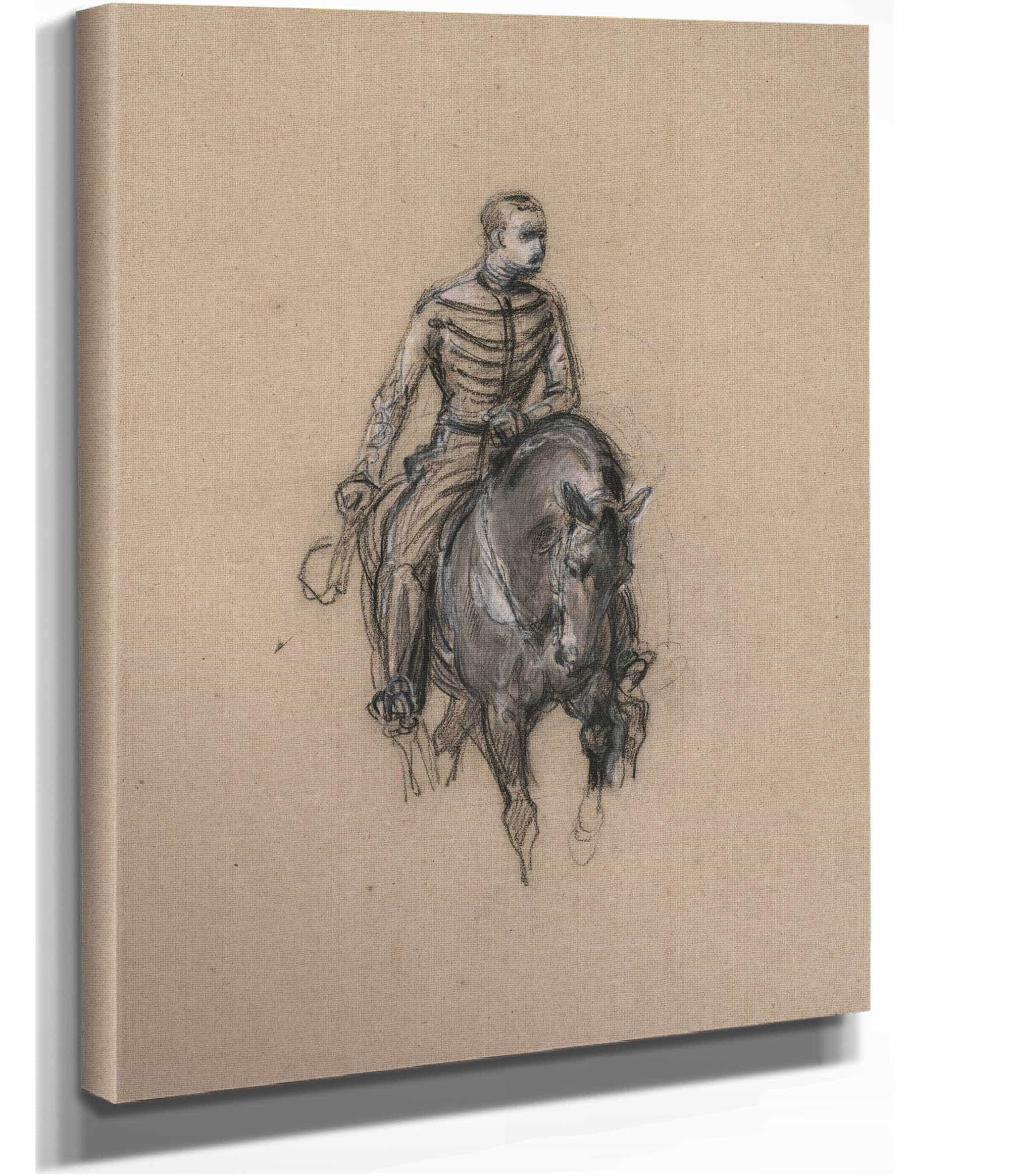 Militaire A Cheval Soldier On Horseback by Isidore Pils