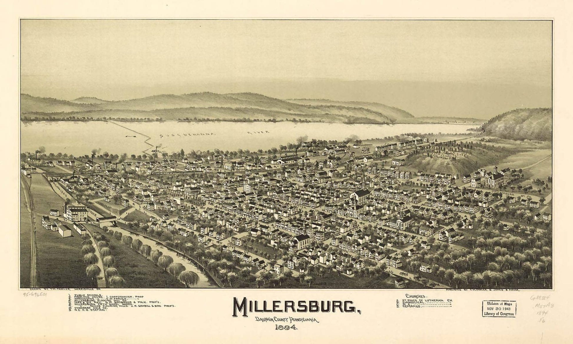 Millersburg Dauphin County Pennsylvania 1894  State Of Pennsylvania