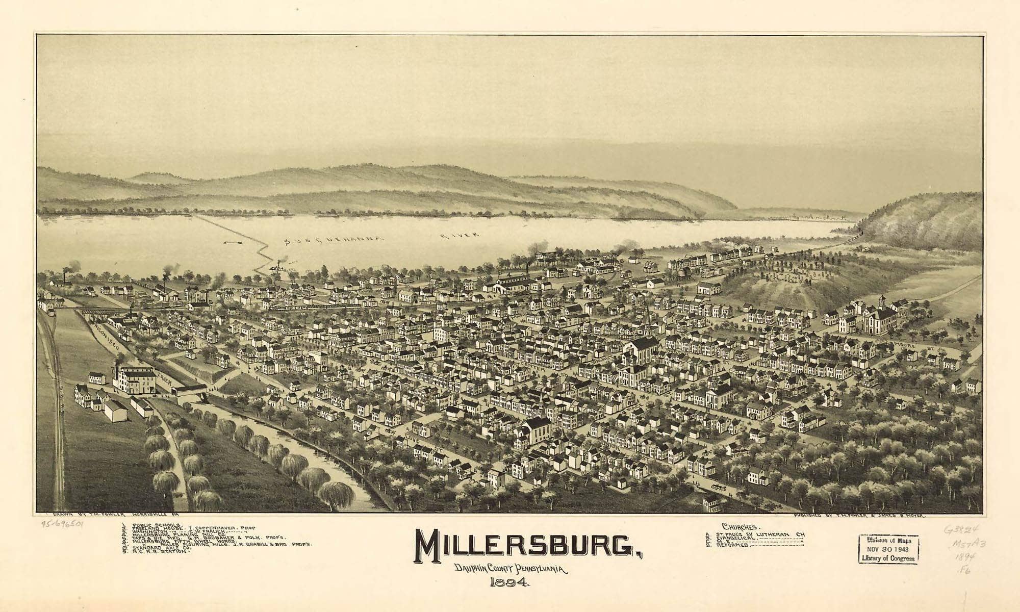 Millersburg Dauphin County Pennsylvania 1894  State Of Pennsylvania
