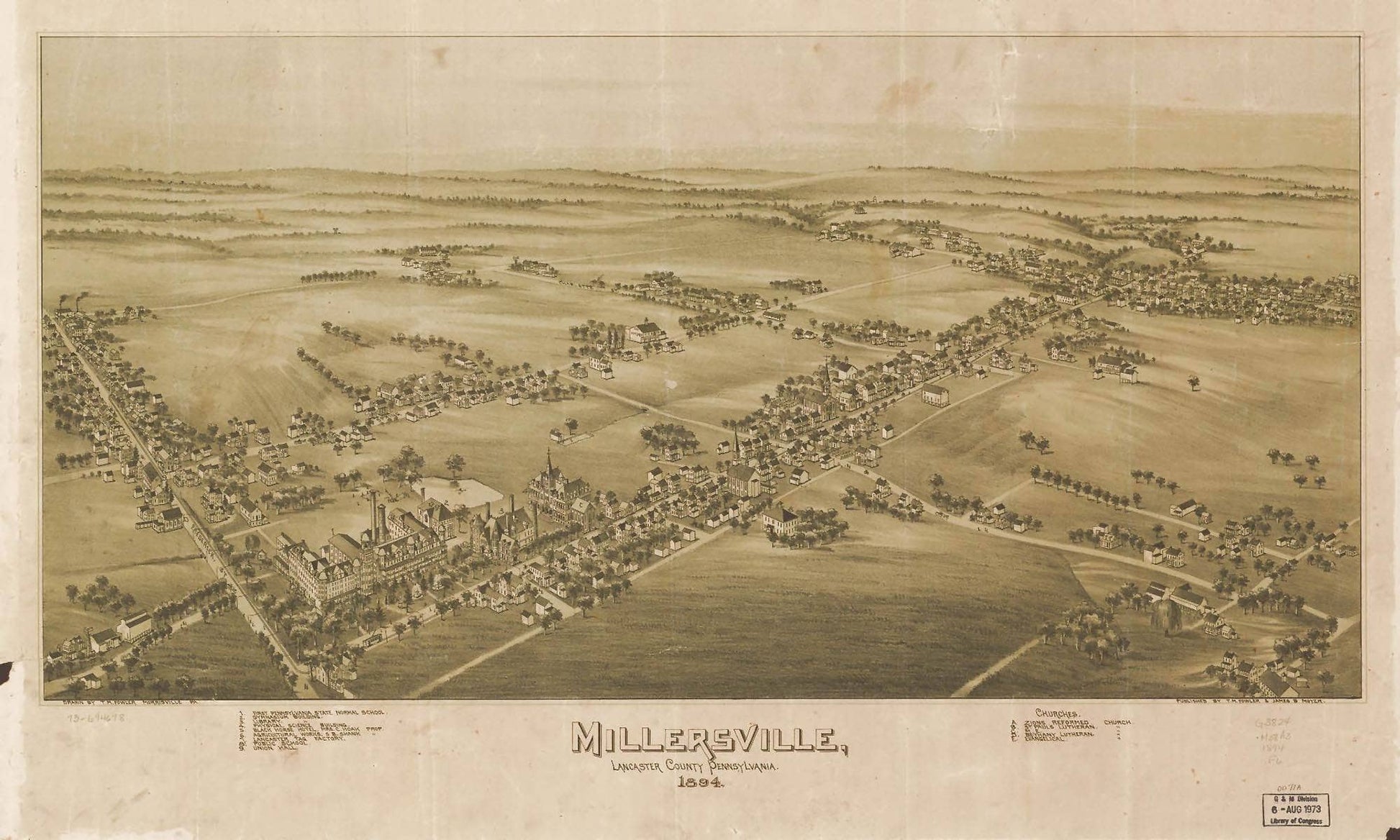 Millersville Lancaster County Pennsylvania 1894  State Of Pennsylvania
