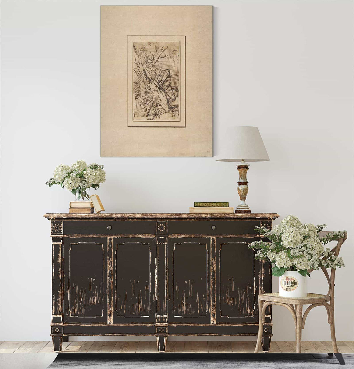 Milo Of Crotona   by Salvator Rosa