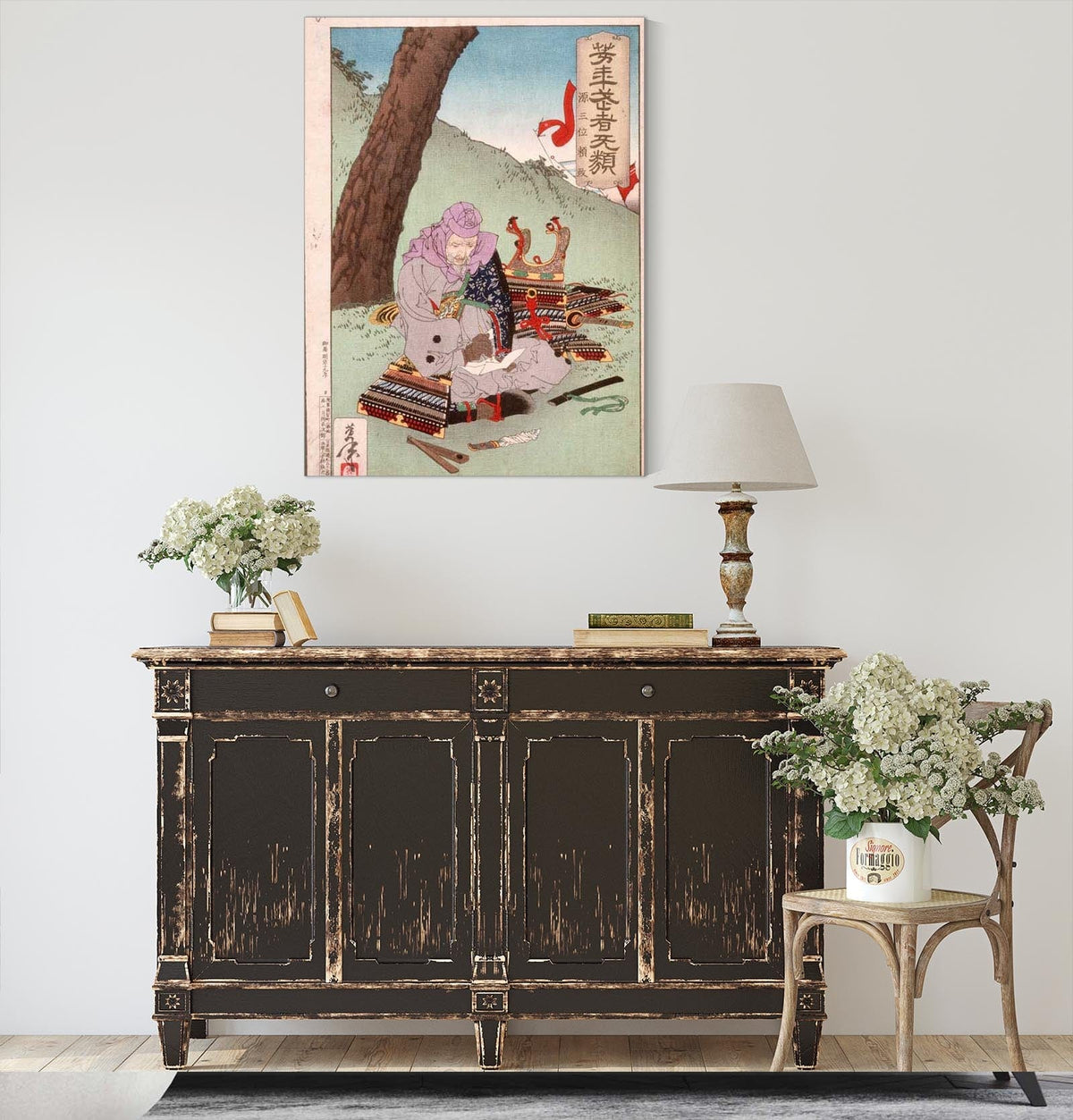 Minamoto Yorimasa Preparing To Commit Suicide by Tsukioka Yoshitoshi