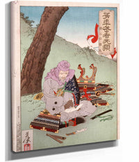 Minamoto Yorimasa Preparing To Commit Suicide by Tsukioka Yoshitoshi