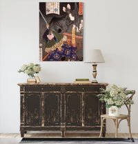 Miyamoto Musashi Slashing A Bat by Tsukioka Yoshitoshi